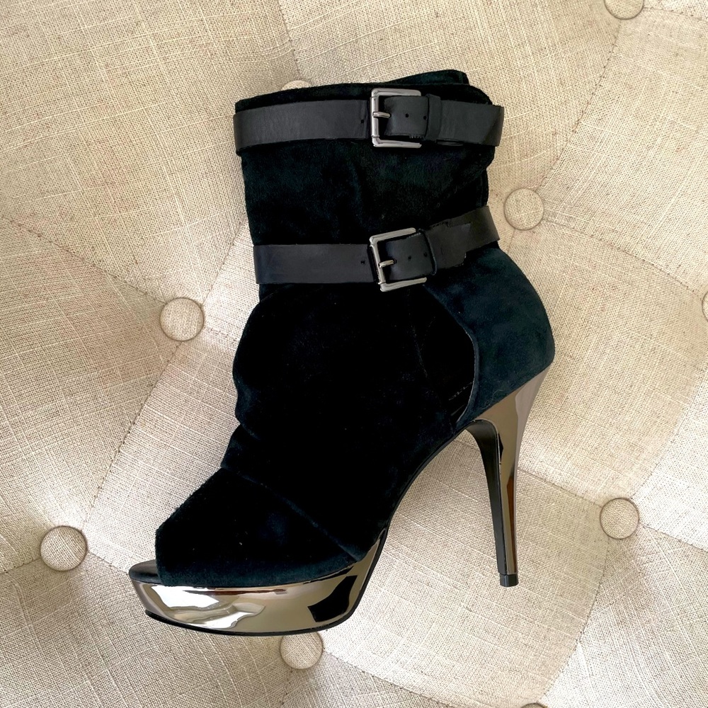 Arezzo Brand, Black suede high heel booties